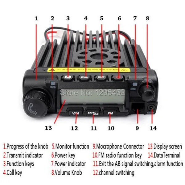 Мобильный приемопередатчик QYT KT-UV980 Двухдиапазонная 136-174/400-490 МГц 65 Вт Высокая мощность для гоночных автомобилей, радиостанции QYT-UV980