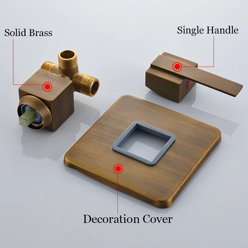 ULGKSD Bathroom Accessories Bathroom Shower Mixer Valve One/ Two/ Three Ways Single Handle Wall Mount Para Shower Faucets