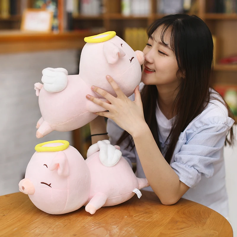 Candice guo! Новое поступление супер милая плюшевая игрушка милые крылья ангел свинка
