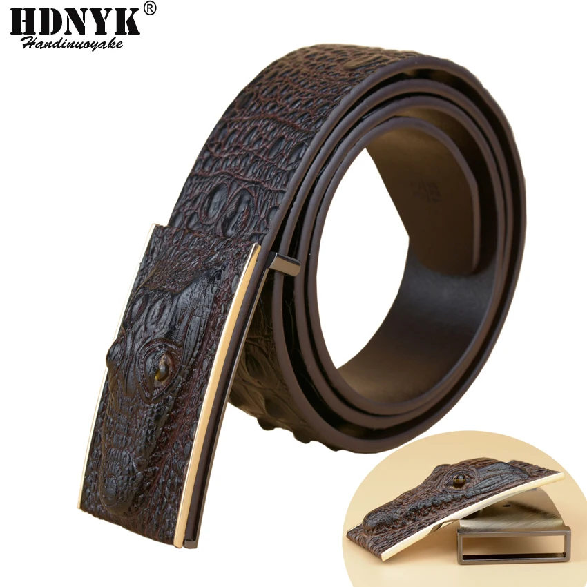 

New Arrivel Three-dimensional Alligator Pattern Leather Mens Belts Top Quality The Most Fashionable Alligator Grain Belt for Men