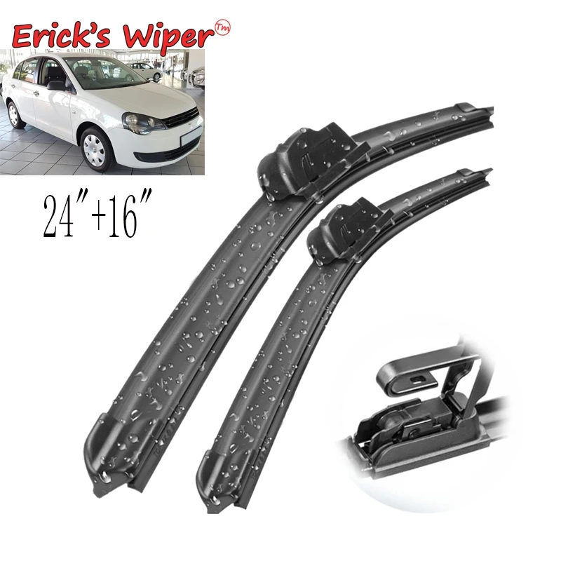 

Erick's Wiper Front Wiper Blades For VW Polo Sedan / Vento 2010 2011 2012 2013 2014 2015 2016 2017 Windshield Windscreen Front Window 24"+16"