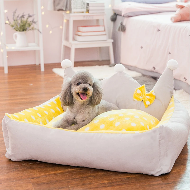 BeauGo Премиум супер мягкая кровать для питомца маленькая собака коврик для кошки диван домик в форме короны сладкий питомник коврик для собаки благородный наслаждайтесь сном дом