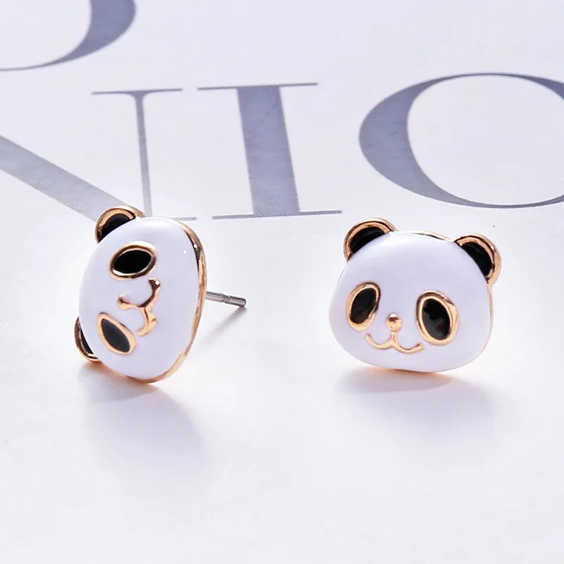 Ear Clip Earrings Korea Style Cartoon Panda Clip On Non Pierced For Women Party