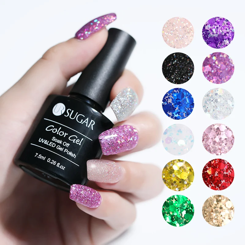 UR SUGAR 7.5ml Glitter Nail Gel Polish Shiny Diamond Gel Polish