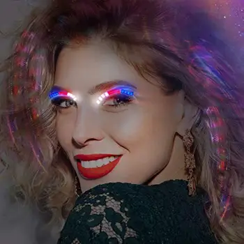 

colorful LED Eyelashes Light 12 Modes Switch, waterproof Lashes Luminous Shining Charming Eyelid Tape for Party Bar NightClub KT