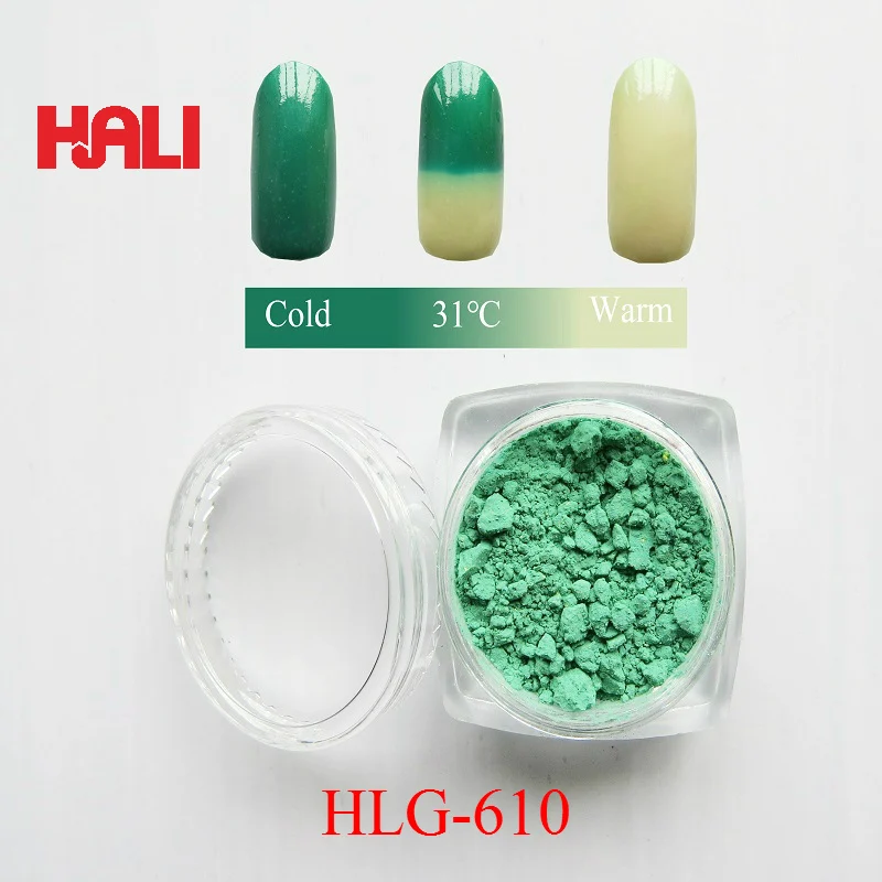Термохромный пигмент, горячий чувствительный пигмент, товар: HLB-810, цвет: синий, температура активации: 31 по Цельсию, 1 лот = 10 грамм