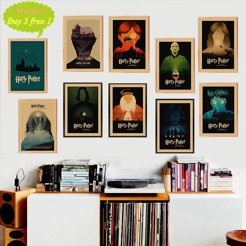 

Harry James Potter Academy of Magic Printed Movie Retro Poster Home Decor Room Decorative Painting Vintage Wall Picture