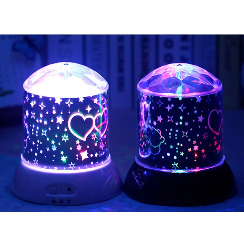 

2019 New Lovely Rotating Colorful Star Projector With USB For Baby Bedside Decoration Fantasy Night Light