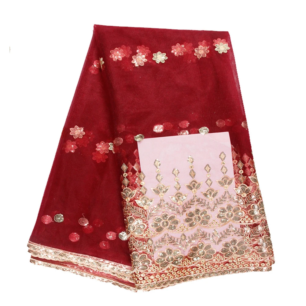 

5yards/lot Decorative Soft Clothes Home Embroidery Lace Wedding Dress Party DIY Sewing Bride Tulle Sequins Mesh Floral Fabric