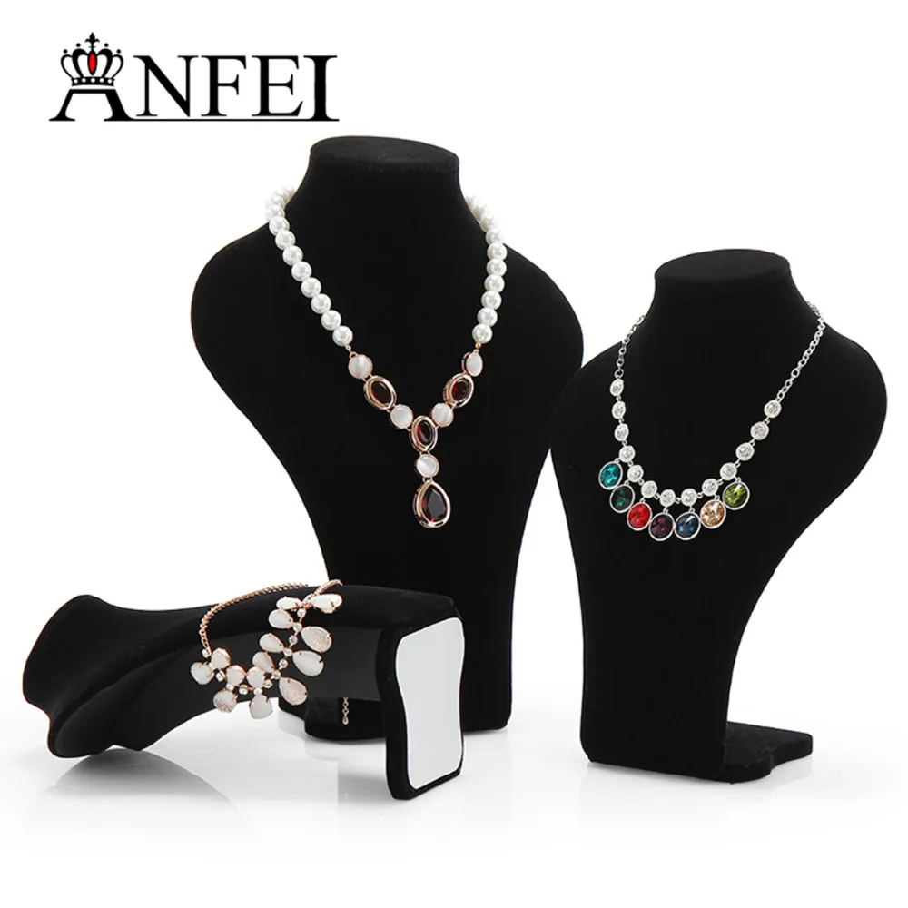 ANFEI 5Style Jewelry Display Rack Necklace/Pendant Display Shelf Black