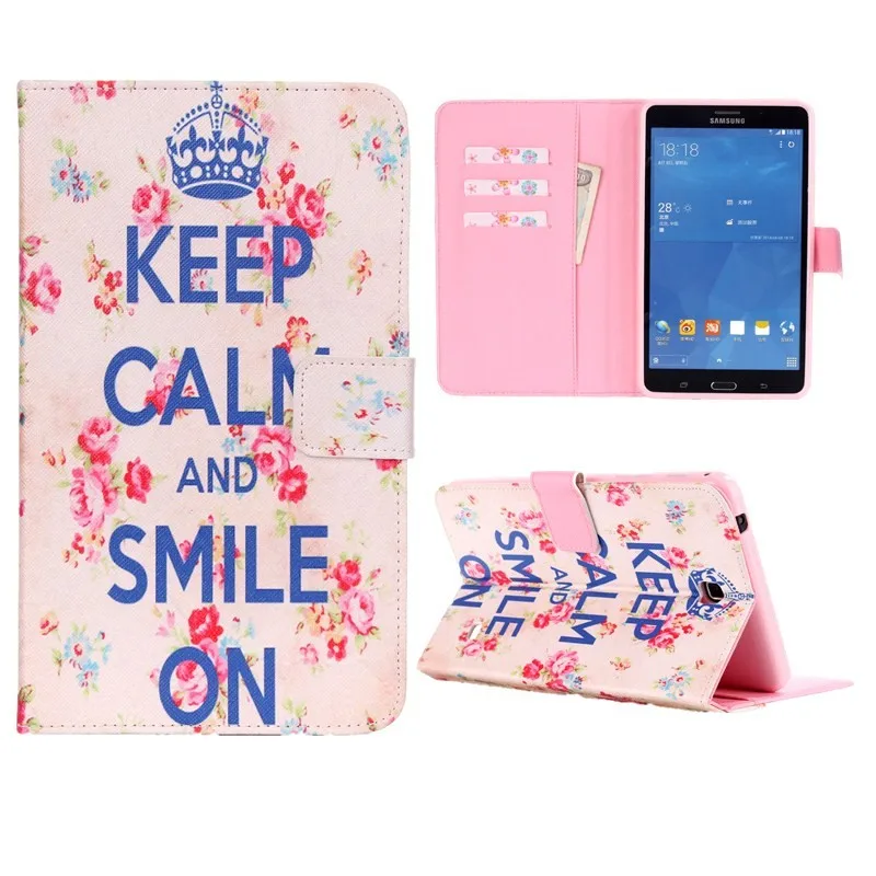 Smart Case For Samsung Galaxy Tab 4 7.0 T230 T231 T235 Cover Cartoon Tower PU Leather Silicone Stand Wallet Flip Tablet Cases  (25)