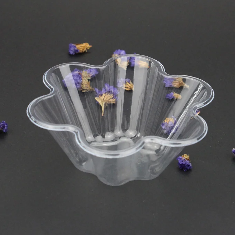 Buy Disposable Clear Plastic Flower Shape Ice Cream