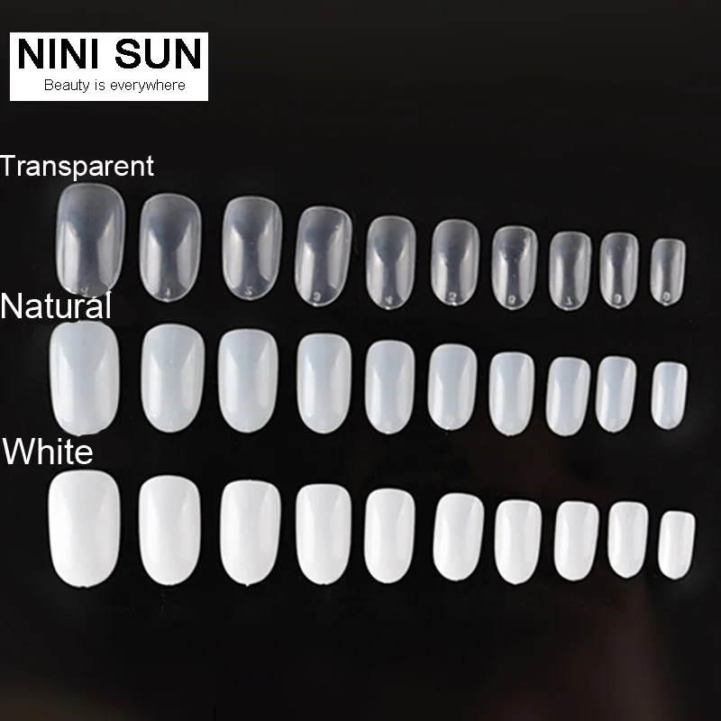 Профессиональные Накладные ногти 500 шт+ 100 шт Бесплатные овальные круглые акриловые ногти искусство белый/прозрачный/натуральные накладные ногти Поддельные Советы