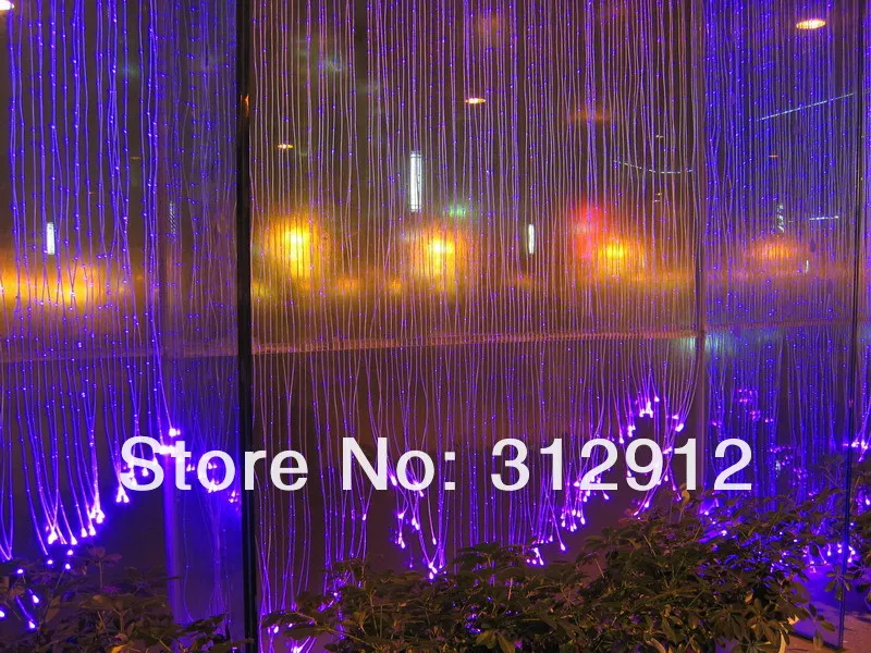 7*0,75 мм(450 м/рулон) Боковая светящаяся блестящая волоконно-оптическая занавеска водопад; в прозрачном ПВХ покрытии
