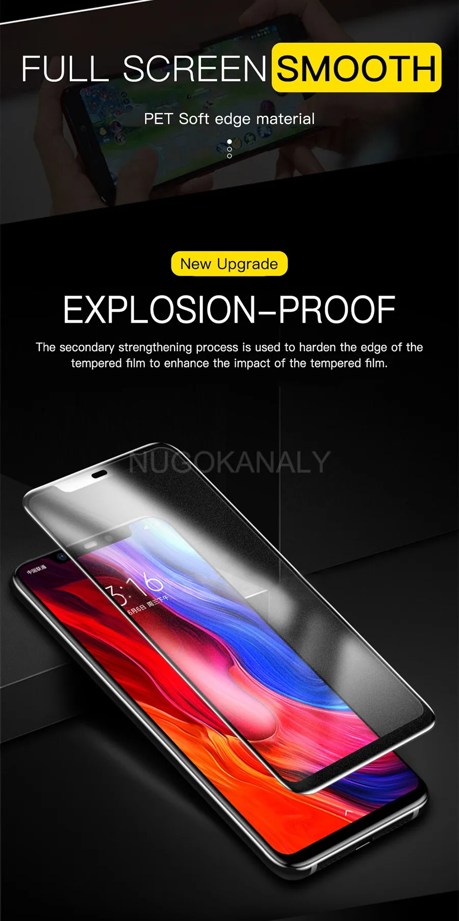 Полное покрытие с клеем, матовое закаленное стекло для Xiaomi mi 9 SE 8 Lite A2 Red mi Note 8 8T 6 7 Pro Pocophone F1, защита экрана