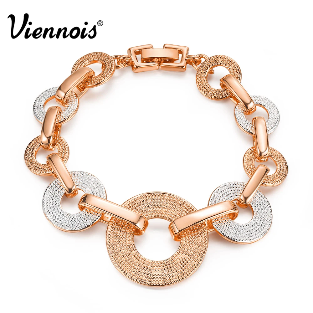 Viennois Gold Farbe Armbander Armreifen Fur Frauen Silber Farbe Armband Runde Kreis Kette Armbander Frauen Rose Gold Armbander Chain Bracelet Rose Gold Braceletbracelet Women Aliexpress