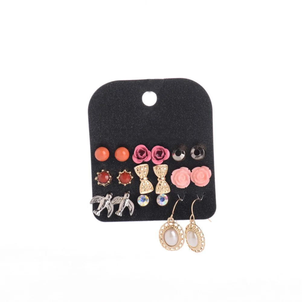 9 пар женские серьги гвоздики с цветком|stud earrings set|earrings setset for women |