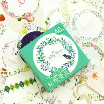 

46 pcs/pack Fresh Flowers Whisper Label Stickers Set Decorative Stationery Stickers Scrapbooking DIY Diary Album Stick Lable
