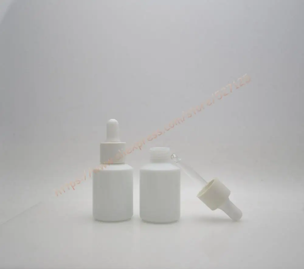 

30ml Natural white glass bottle with white dropper lid,dropper container,essential oil bottle,professional cosmetic container