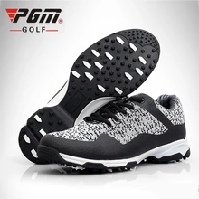 PGM 3D газа руководство паз лакированной Дизайн Туфли для гольфа Для мужчин дышащие тканые Ткань Гольф Спортивная обувь не деформируется Нескользящие обувь 39-45