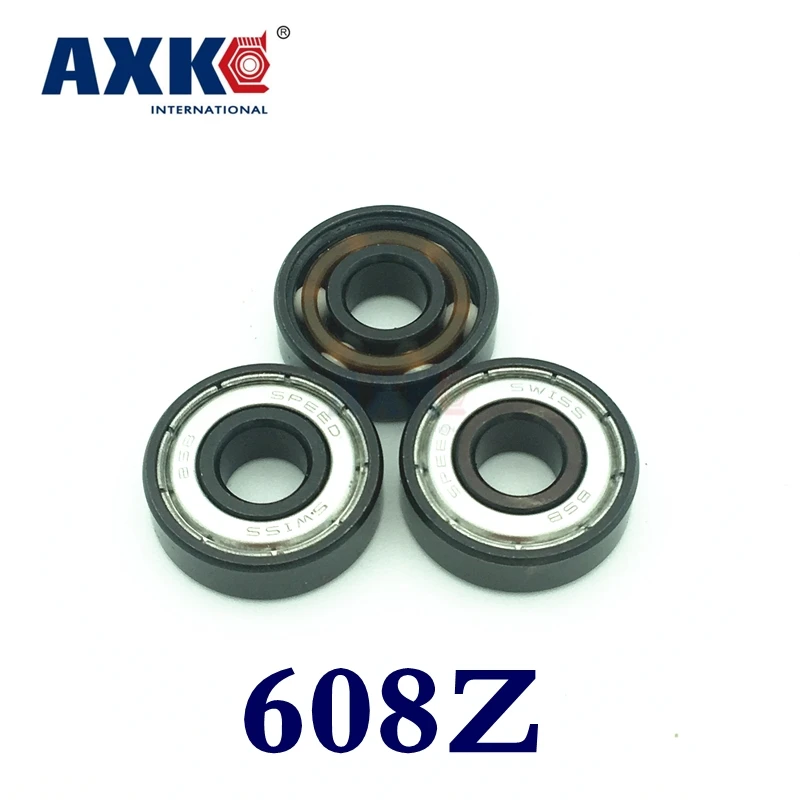 Ролики Axk керамические швейцарские Bsb Speed 608 8*22*7 мм 608z Abec11 белые шарики Zro2 Si3n4