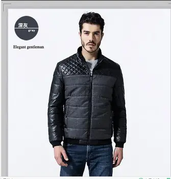 

Parkas Free shipping new fashion men's jacket upscale middle-aged men's casual warm jacket stitching padded 92389