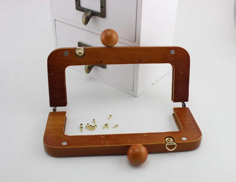 1 шт., 19,5X15 см кошелек деревянная Сумочка Frame закрытия, изменить дамы деревянный для сумок ручка для сумки рамка DIY