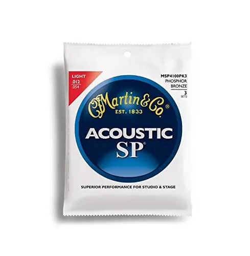 MartinGuitar MSP4100 SP 92/8 ФОСФОРНЫЕ бронзовые для акустической гитарной струны легкий 3