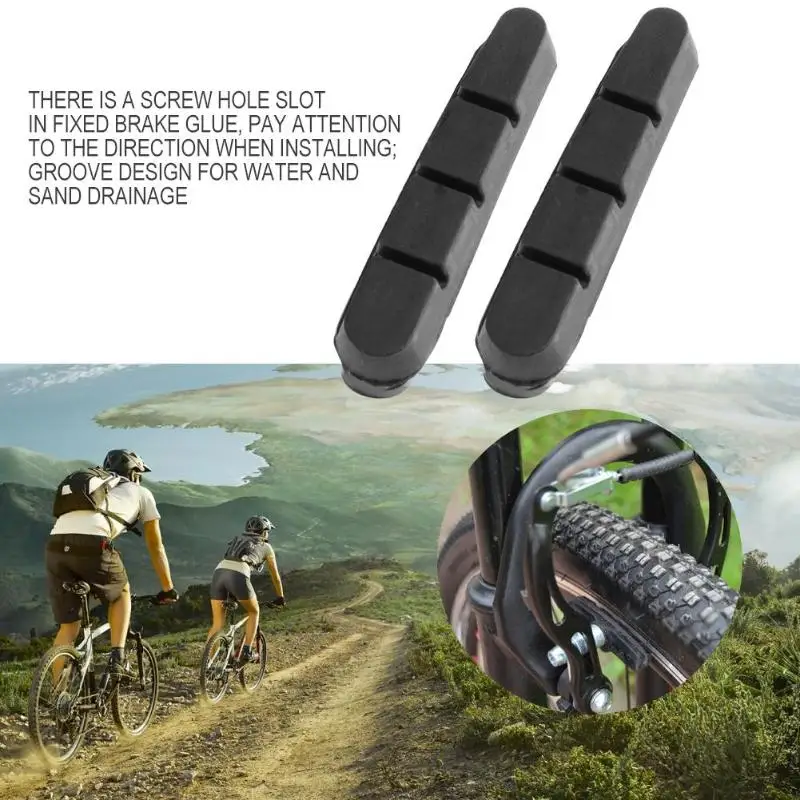 

2pcs Rubber Road Bike Bicycle C Clamp Brake Pad Replacement 55mm Black Cycling Bicycle Brake Pads for Aluminum Alloy Rims