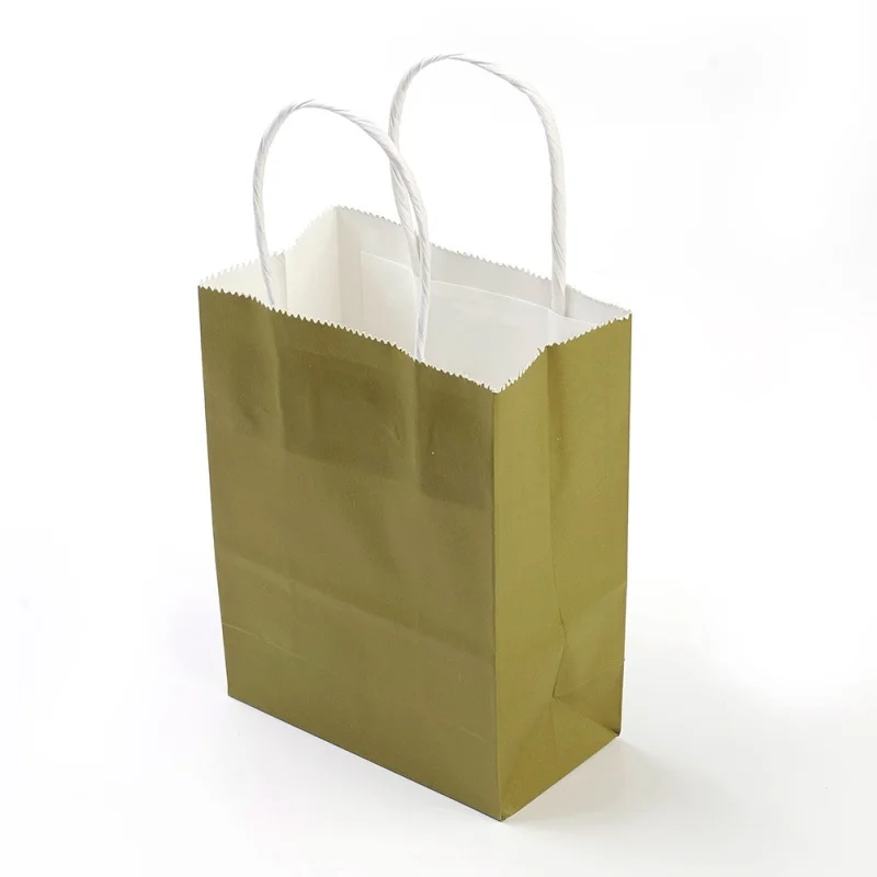 Pandahall 10 шт прямоугольник мешочки из крафт-бумаги подарочные сумки для покупок с нейлон ручка с нарезкой, 22,5 см F80