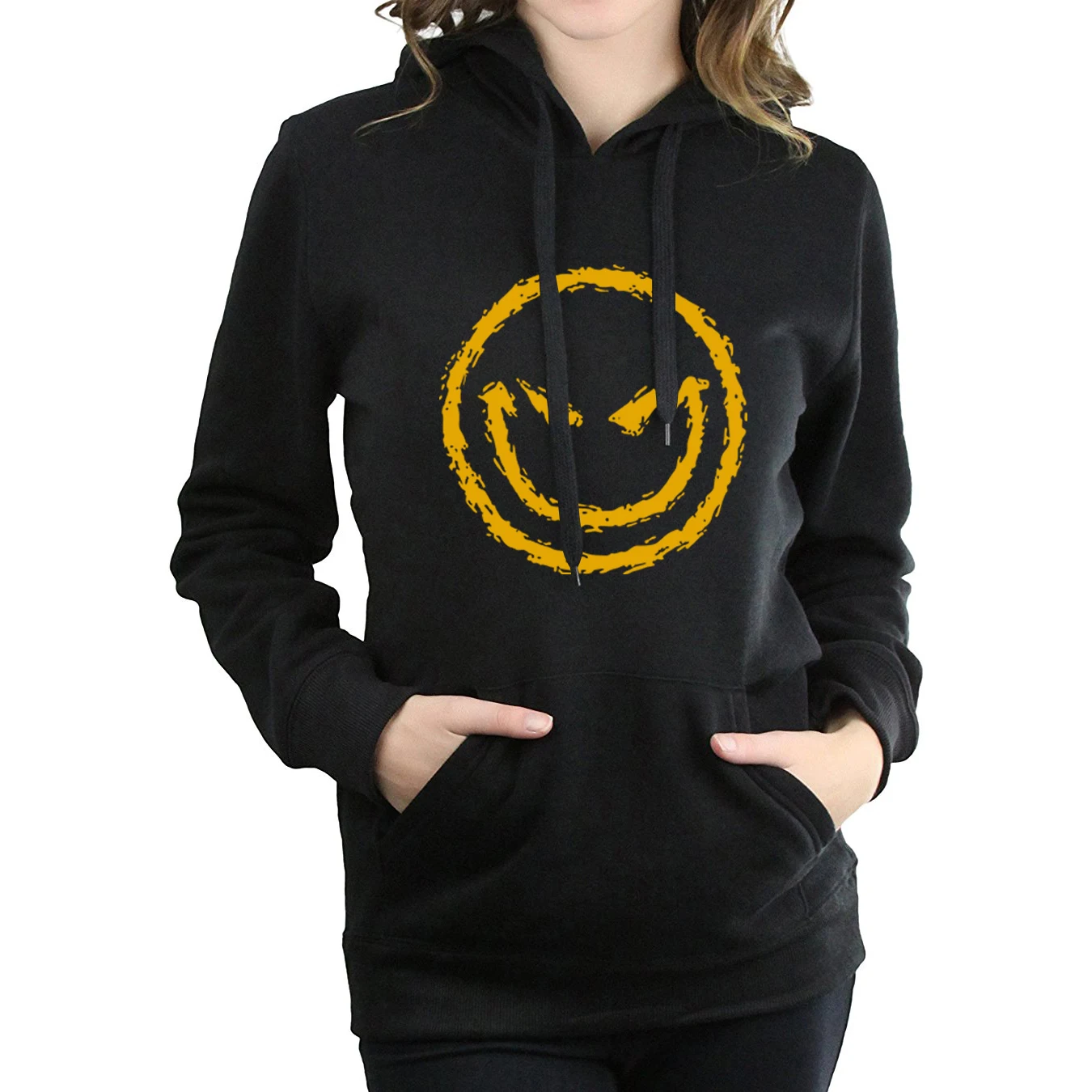 2019 autumn kawaii Hip Hop pink hoodies funny kpop Smiley Face