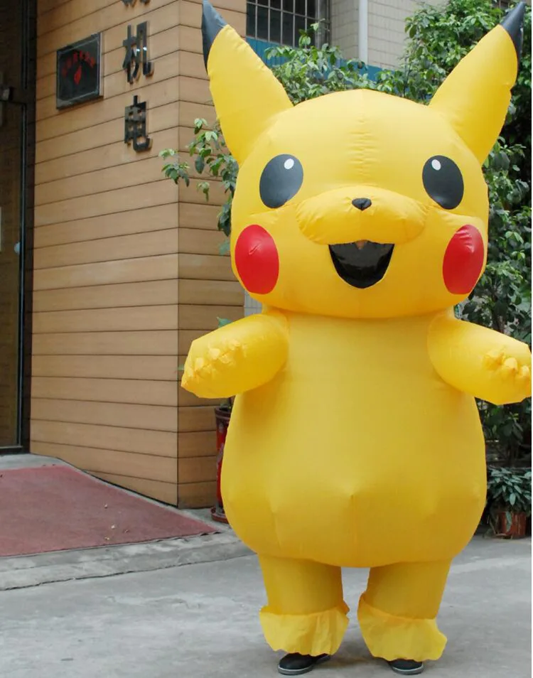 Pikachu надувной костюм для нарядной вечеринки платье для взрослых и детей Размер