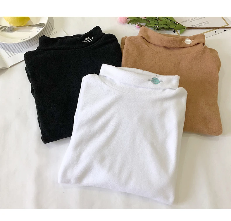 T Shirt Women fruit embroidery long sleeve T-shirts Harajuku slim Casual Kawaii Tops Tee Shirt Femme Streetwear Korean Clothes