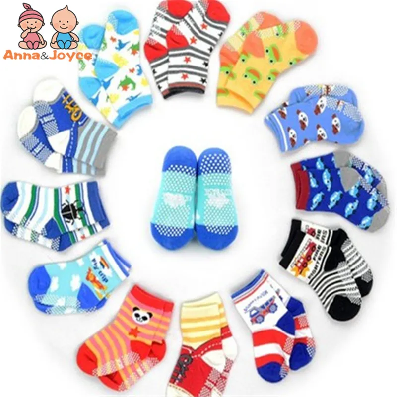 

6pairS/lot Random Color Baby Girls Boy Socks Wholesale Unisex Non Slip Baby Socks Infant Socks 0-3years