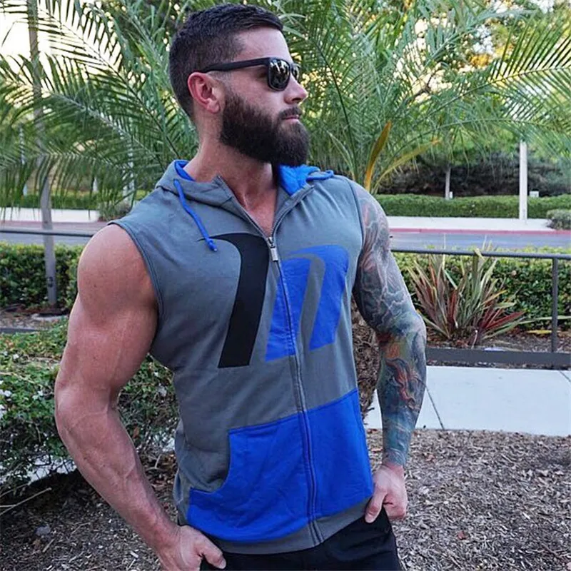 Gym vest Men Hoodie Sweatshirts Fitness (3)