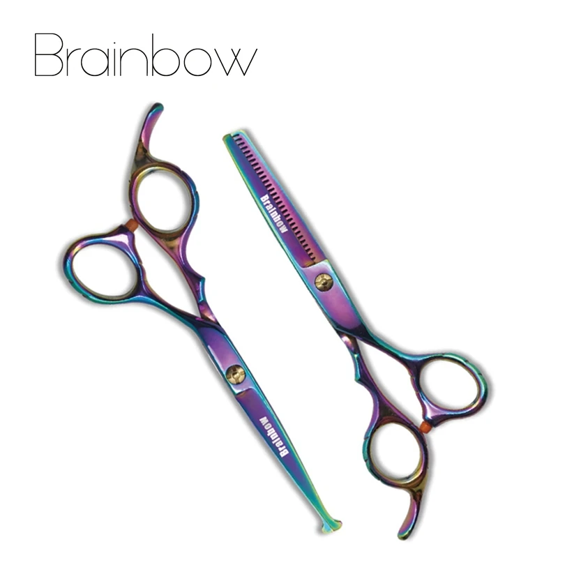 

Brainbow 1pair 6 inch Hair Scissors Cutting&Thinning Scissor Hairdressing Shears Hair Accessories Care Styling Tools Right-Hand