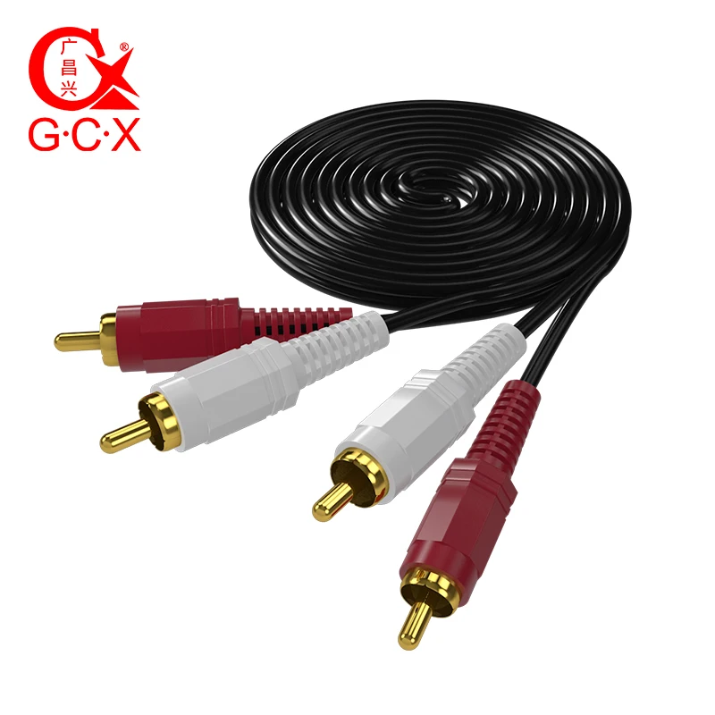 

G.C.X 2RCA Male to 2RCA Male Stereo Audio Cable Gold Plated Aux Cable Speaker Cord for Home Theater HDTV Gaming Consoles