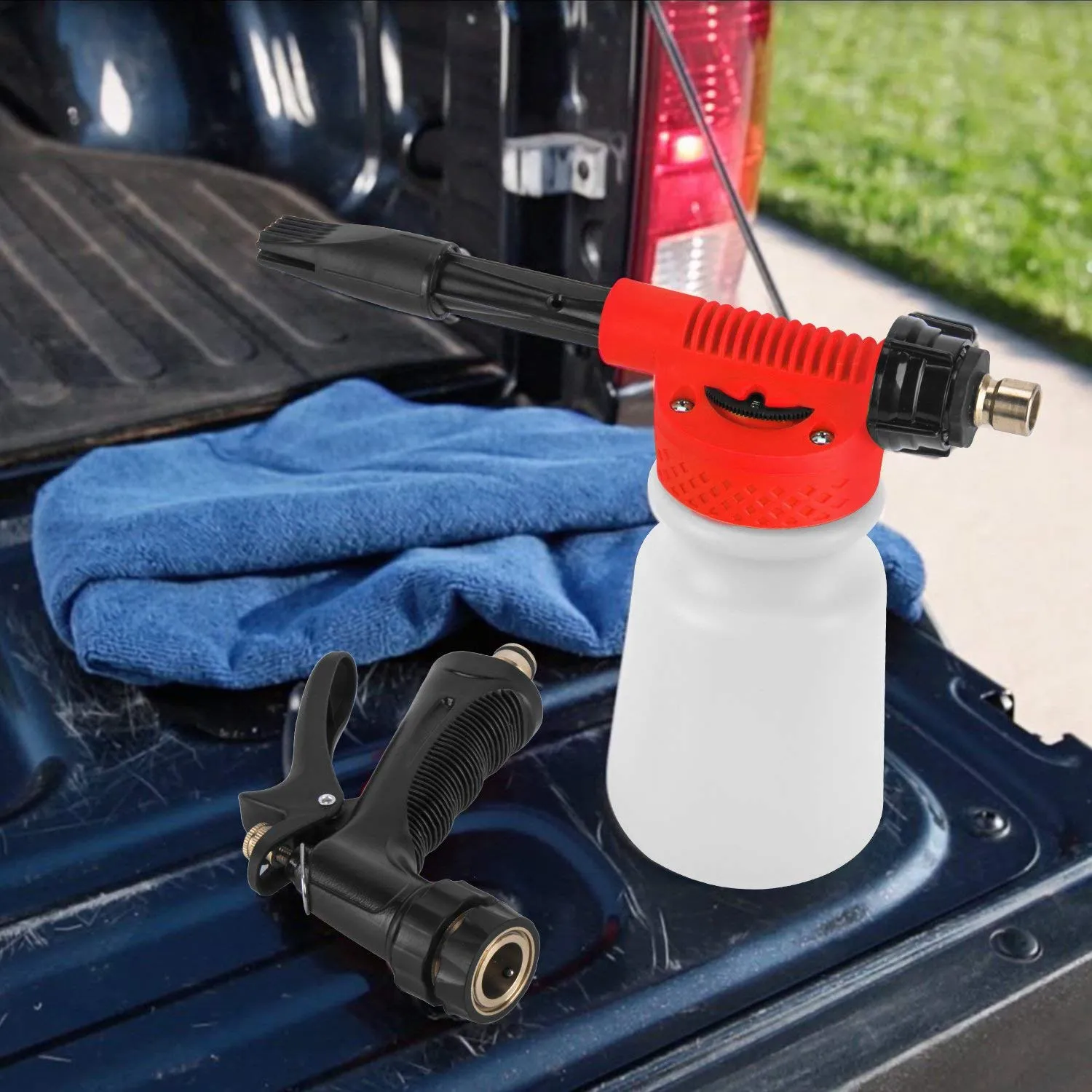 

Powstro Car Cleaning Foam Gun Multifunctional Washing Foamaster Gun Water Soap Shampoo Sprayer 900ml for Van Motorcycle Vehicl