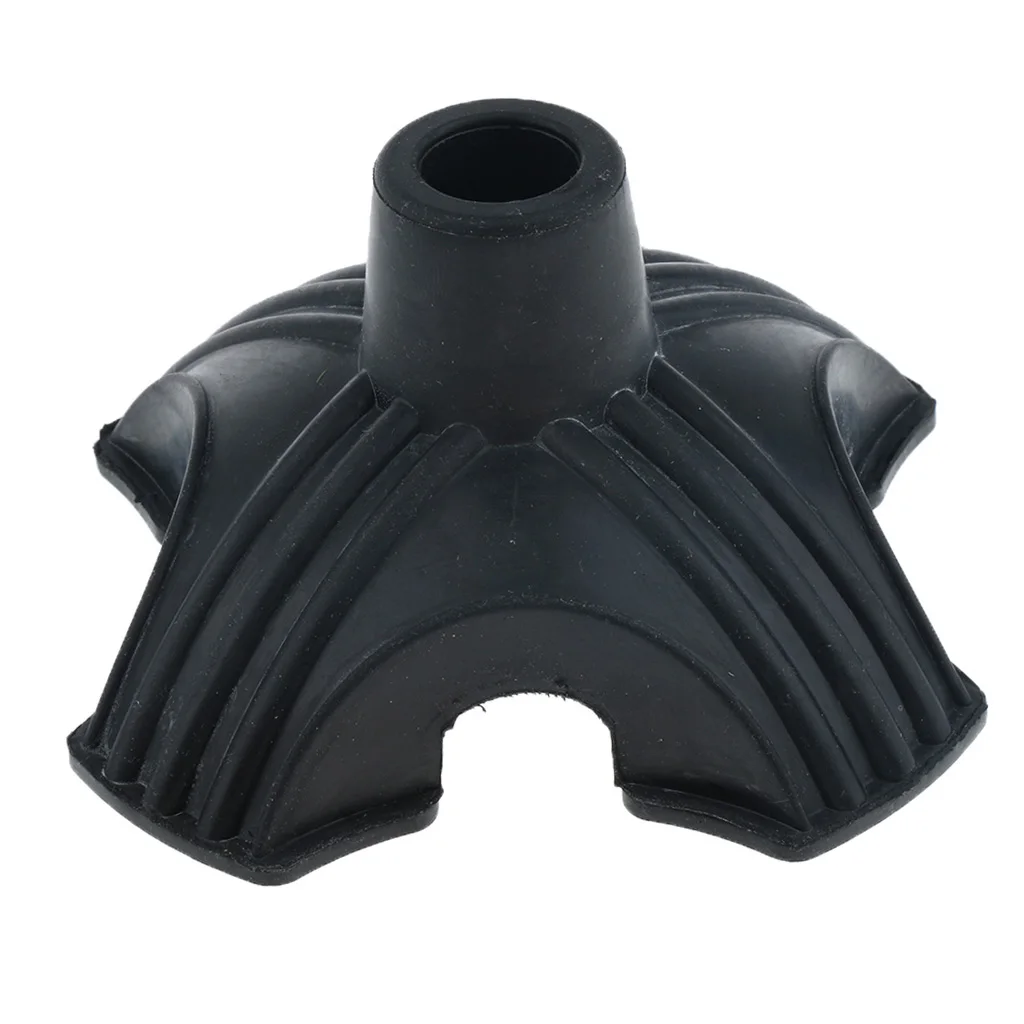 Self Standing Anti Slip Quadruple Rubber Replacement Tip Support Base For Cane Walking Stick Crutches 3/4 Inches 19mm