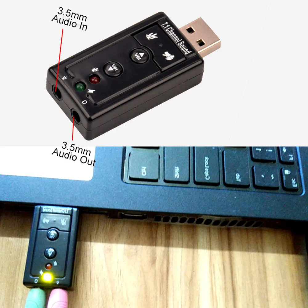 Внешняя звуковая карта USB Etmakit аудио адаптер Виртуальный 7 1 2 0 микрофон динамик