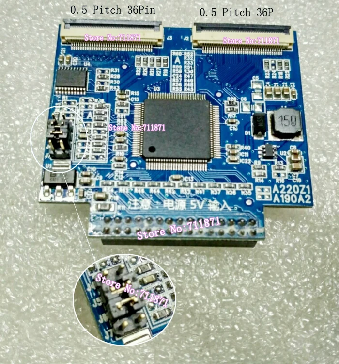 

two Double 36P RSDS LVDS Adapter Plate A190A2 Connect LVDS control Board Double 30Pin LVDS to 36P+36P RSDS Conversion board