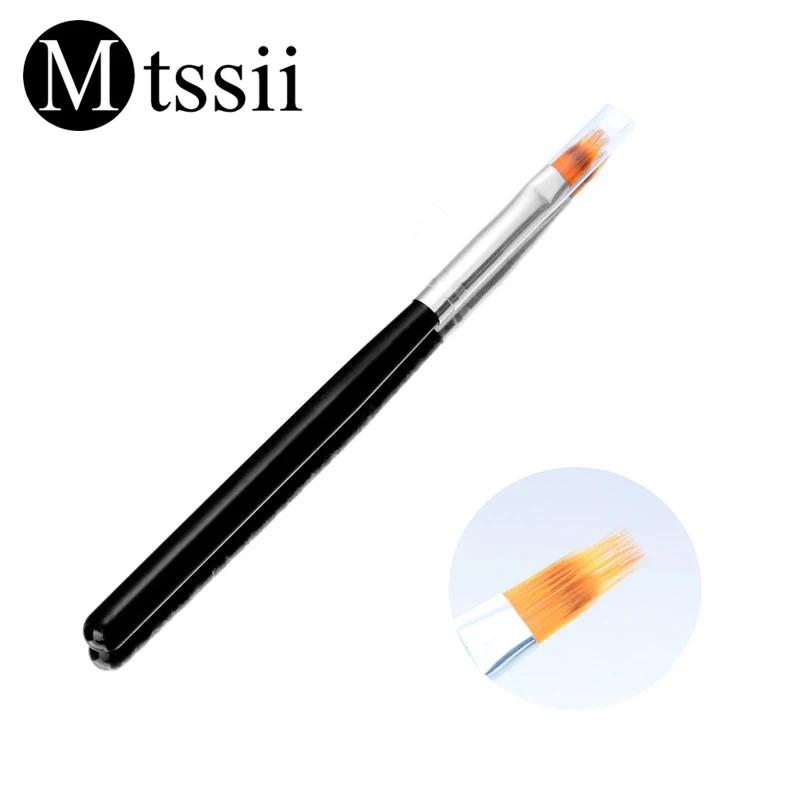Mtssii Black Handle Nylon Hair Ombre Brush Nail Art Brushes Soft