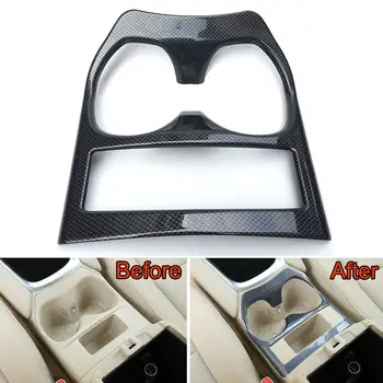 

BBQ@FUKA Carbon Fiber Style Car Water Cup Holder Cover Trim Styling Sticker Fit for Nissan Rogue X-Trail 14-15 2.0T Accessories