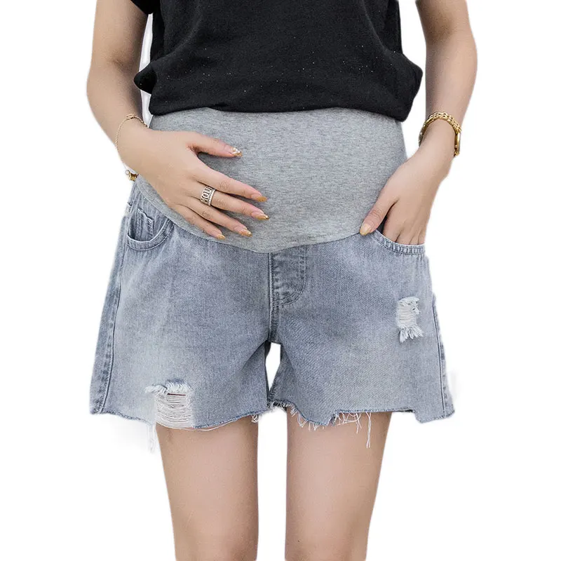 

7983# Wide Leg Loose Thin Denim Maternity Shorts Summer Fashion Hot Shorts Clothes for Pregnant Women Pregnancy Casual Bottoms