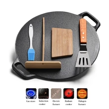 28cm/32cm Cast Iron Pancake Crepe Pan Griddles Non-stick Omelet Egg Frying Pan Flat Barbecue Grill Roasting Plate Top Quality 28cm/32cm Cast Iron Pancake Crepe Pan Griddles Non-stick Omelet Egg Frying Pan Flat Barbecue Grill Roasting Plate Top Quality