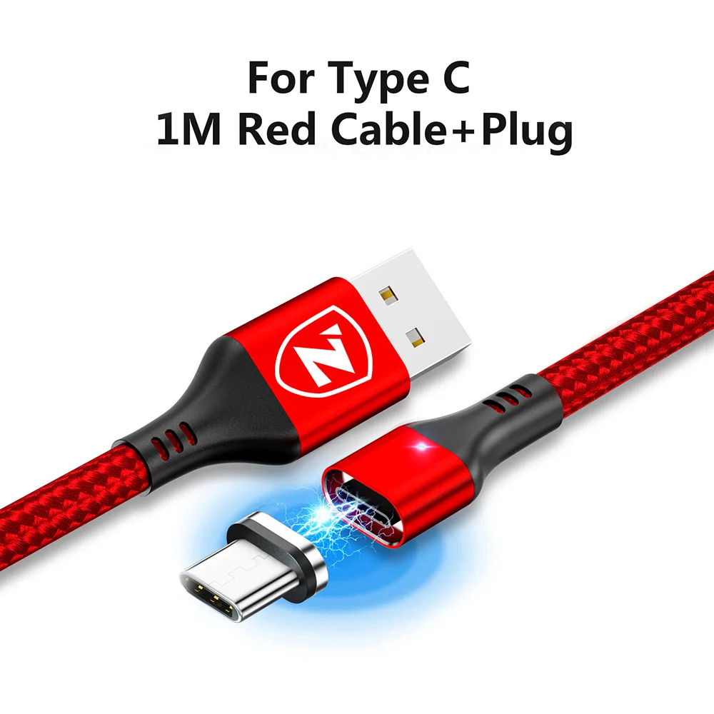 ZRSE Магнитный кабель Usb type C кабель для samsung Quick Charge 3,0 провод для быстрой зарядки для Xiaomi Redmi мобильный телефон Usb C кабели - Цвет: RedTypeC