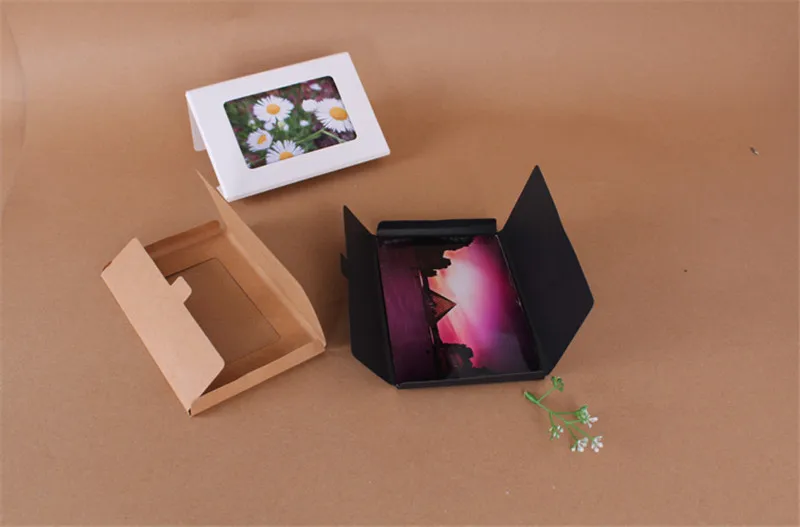 500 шт. " х 6" складной Открытка упаковка Коробки, оконные коробки, открытки крафт коробки размер 15.5*10.2*0.5 см