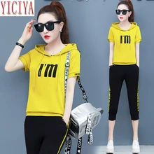 2020 Summer Tracksuit Women Large Sizes Two Piece Set Hoodies Top and Pants Suits Outfit Sportswear Fitness Co-ord Sets Clothing 2020 Summer Tracksuit Women Large Sizes Two Piece Set Hoodies Top and Pants Suits Outfit Sportswear Fitness Co-ord Sets Clothing
