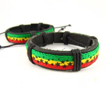 

New arrival Jamaican Reggae Bracelet , Bob Marley Style fashion bangle,Hiphop Accessories Wholesale 50pc Lot