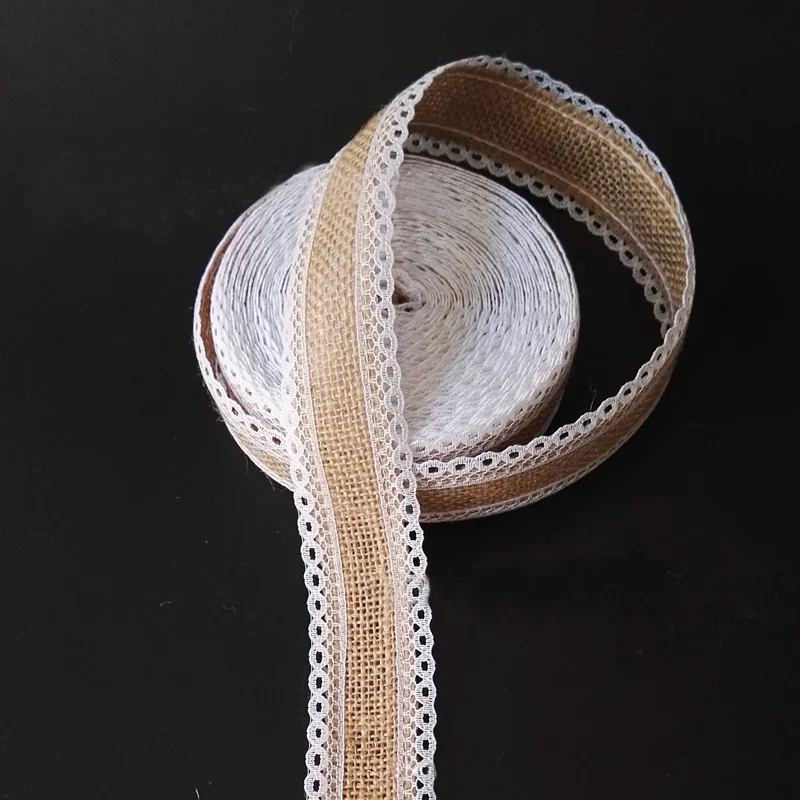 

5 m Lace burlap roll lace ribbon on both sides embroidered lace net ribbons fabric trim DIY sewing handmade craft materials